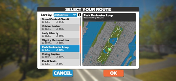 Park Perimeter loop Zwift NY Sporttechtips